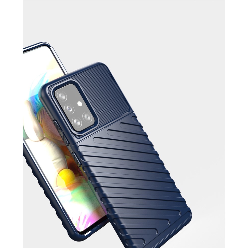 OEM Thunder Twill Texture Mobilskal Galaxy A72 5G - Blå