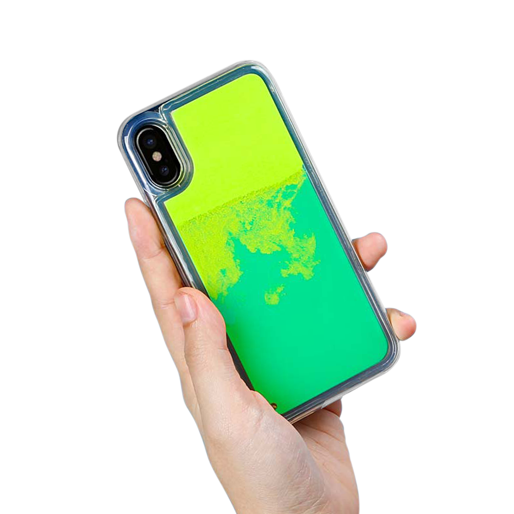 OEM Liquid Neon Sand skal till iPhone X - Grön