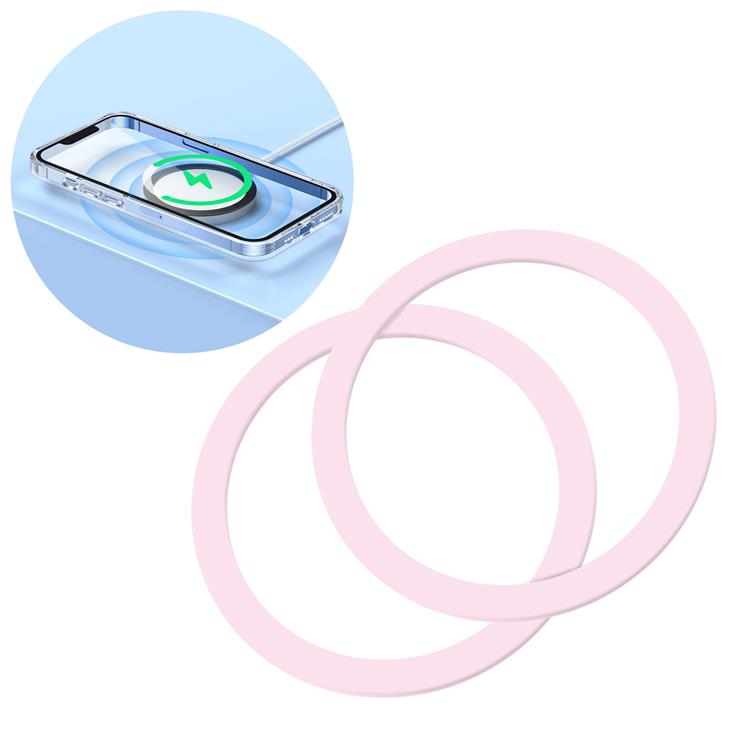 Joyroom Joyroom 2-Pack Magnetisk Magsafe Metallring för Smartphone - Rosa