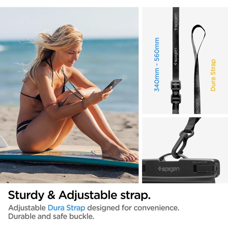 Spigen Spigen 2-Pack Universala Vattentät Mobilväskor A601 - Svart