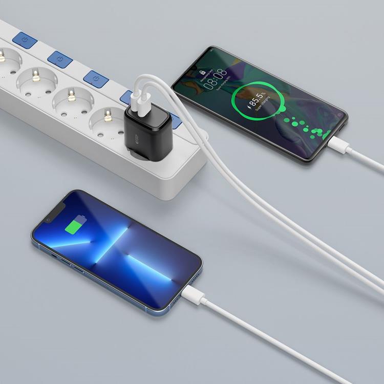 Tech-Protect Tech-Protect C20W 2-Port Nätverk Laddare PD20W/QC3.0 - Svart