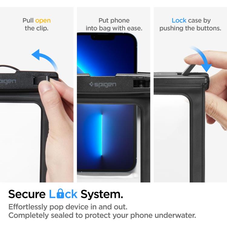 Spigen Spigen Universala Vattentät Mobilväskor A601 - Svart