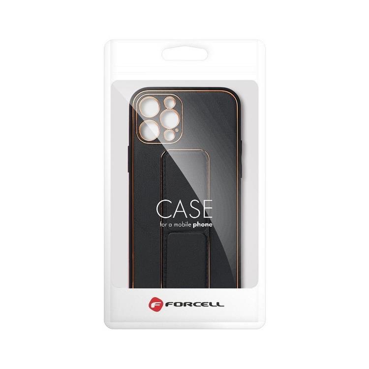 UTGATT1 Forcell Galaxy A22 4G Skal Kickstand Läder - Svart