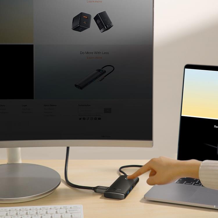 BASEUS Baseus Lite Series 6-Port HUB Adapter USB-C - Svart