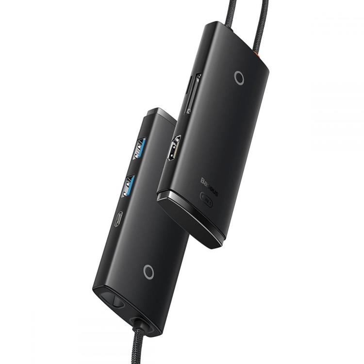 BASEUS Baseus Lite Series 6-Port HUB Adapter USB-C - Svart