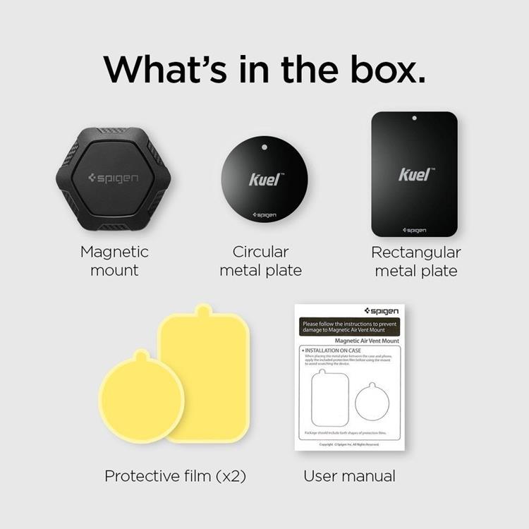 Spigen Spigen Magnetisk Mobilhållare Luftventil QS 11 - Svart