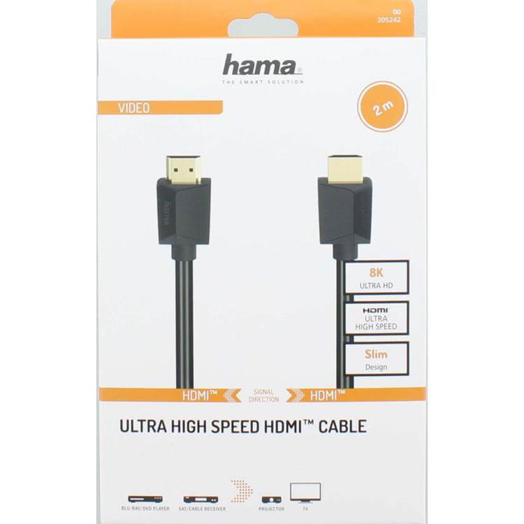 Hama Hama HDMI Kabel High Speed 8K 48 Gbit/s 2m - Svart