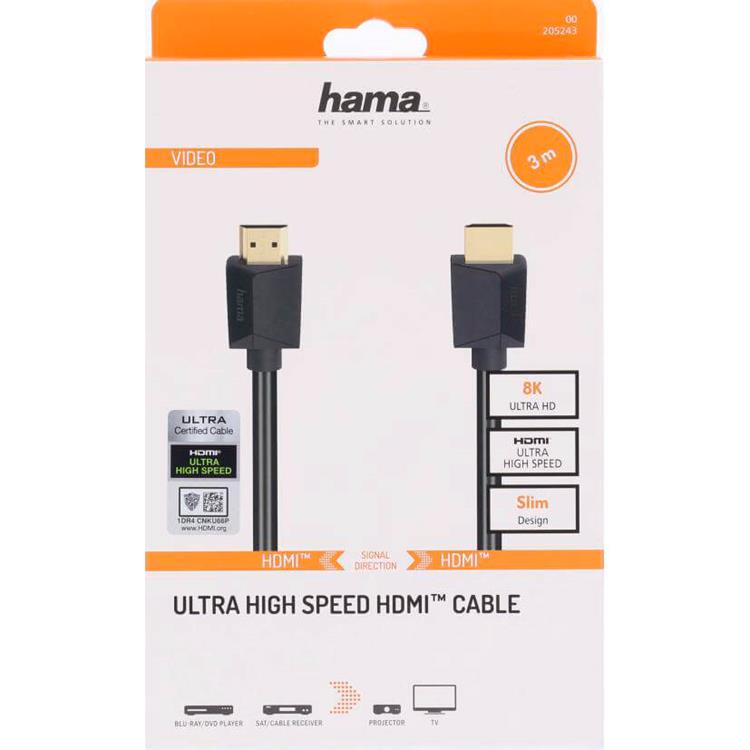 Hama Hama HDMI Kabel High Speed 8K 48 Gbit/s 3m - Svart