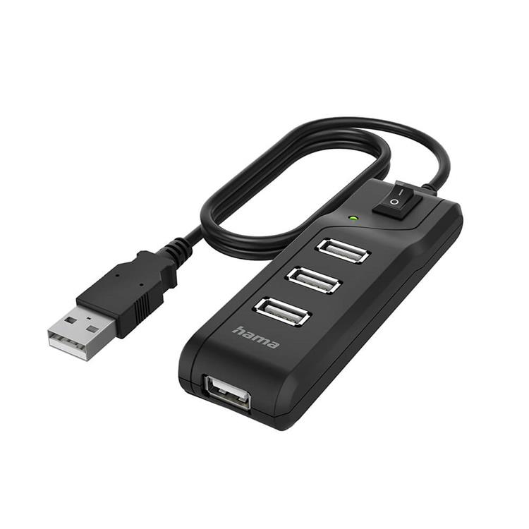 Hama Hama Hub USB-A 2.0 Switch 4x Portar 480 Mbit/s - Svart