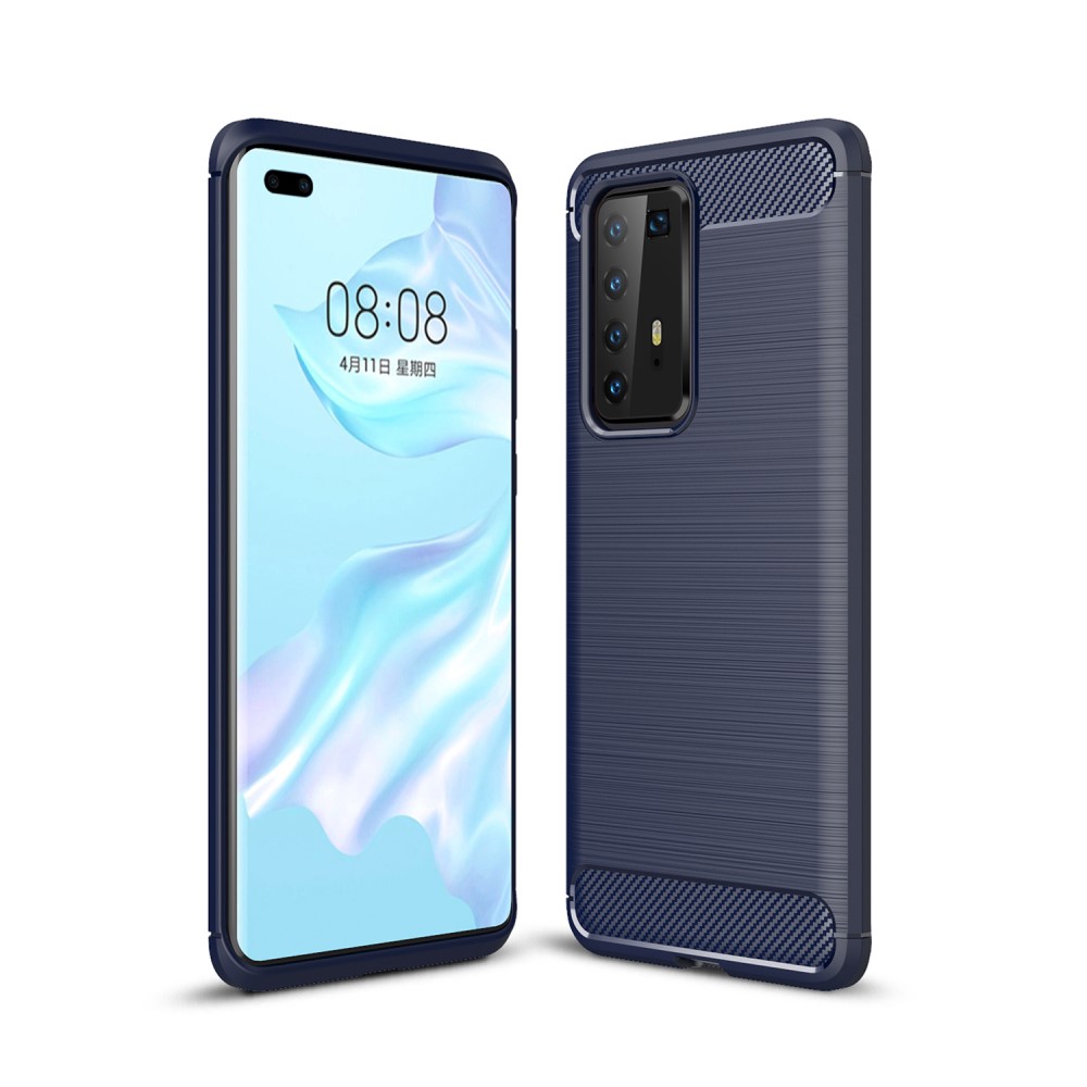 OEM Carbon Fiber mobilskal till Huawei P40 Pro - Blå