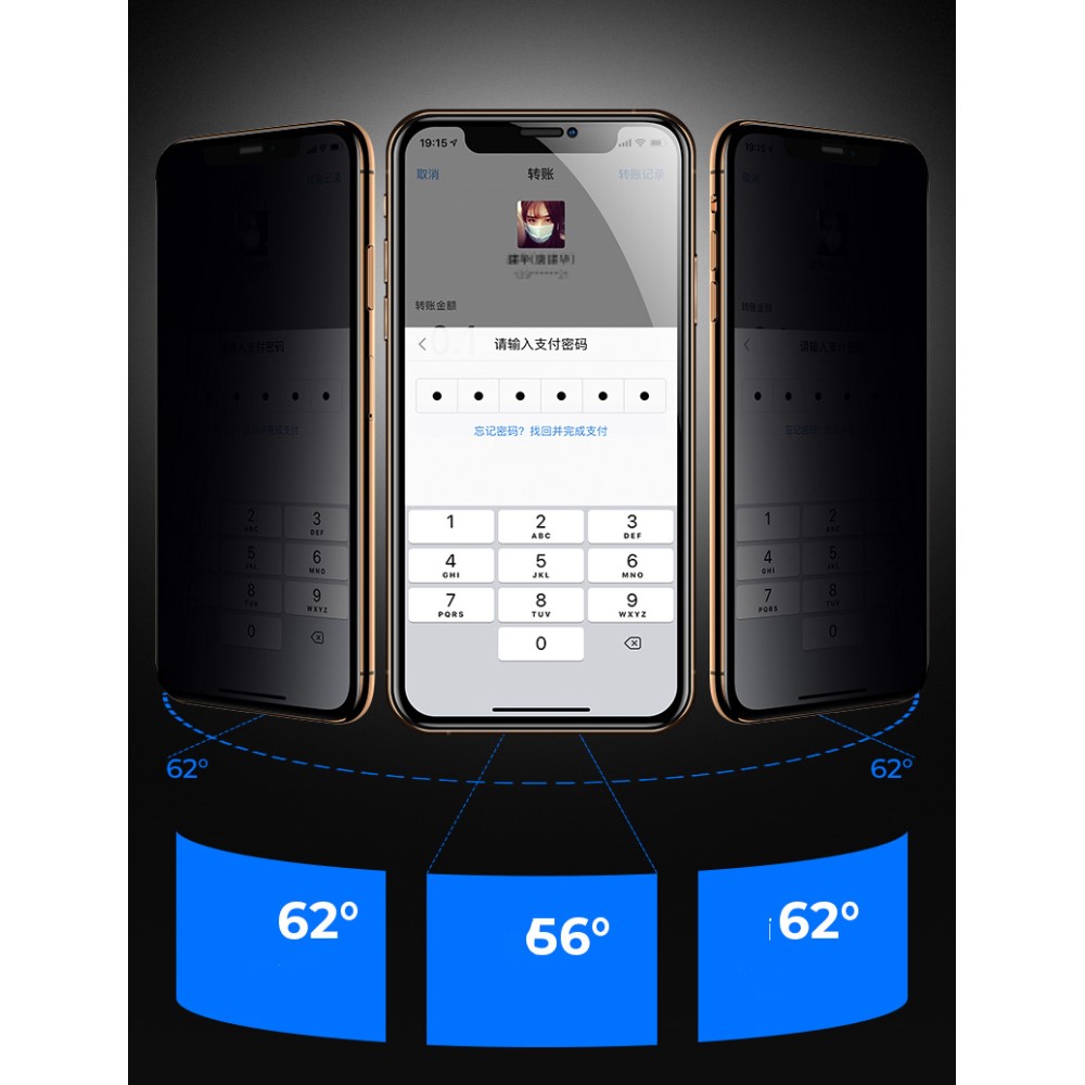 OEM Privacy Härdat Glas Skärmskydd till Apple iPhone 11 Pro Max