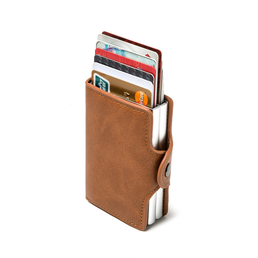 Mooltesaa Creative Läder Pop-up Korthållare - Röd