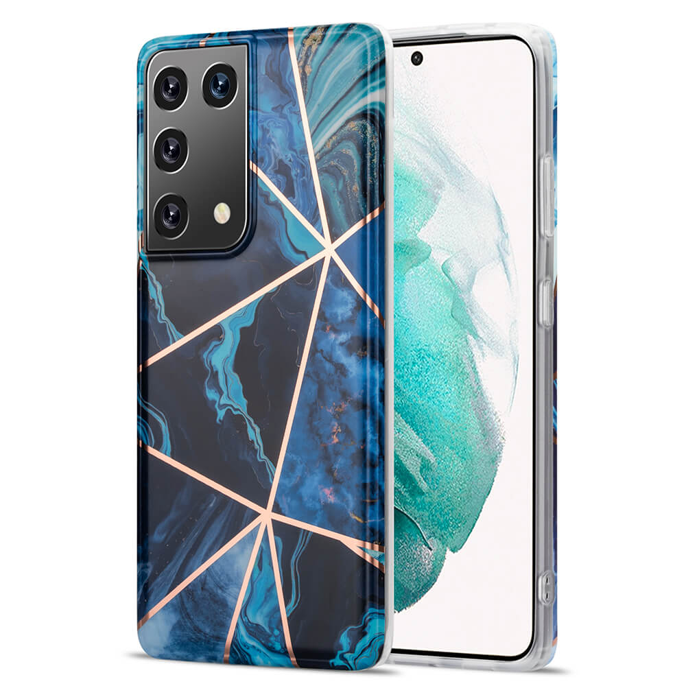 Boom of Sweden BOOM - Grid skal Galaxy S21 Ultra - Blå Marmor