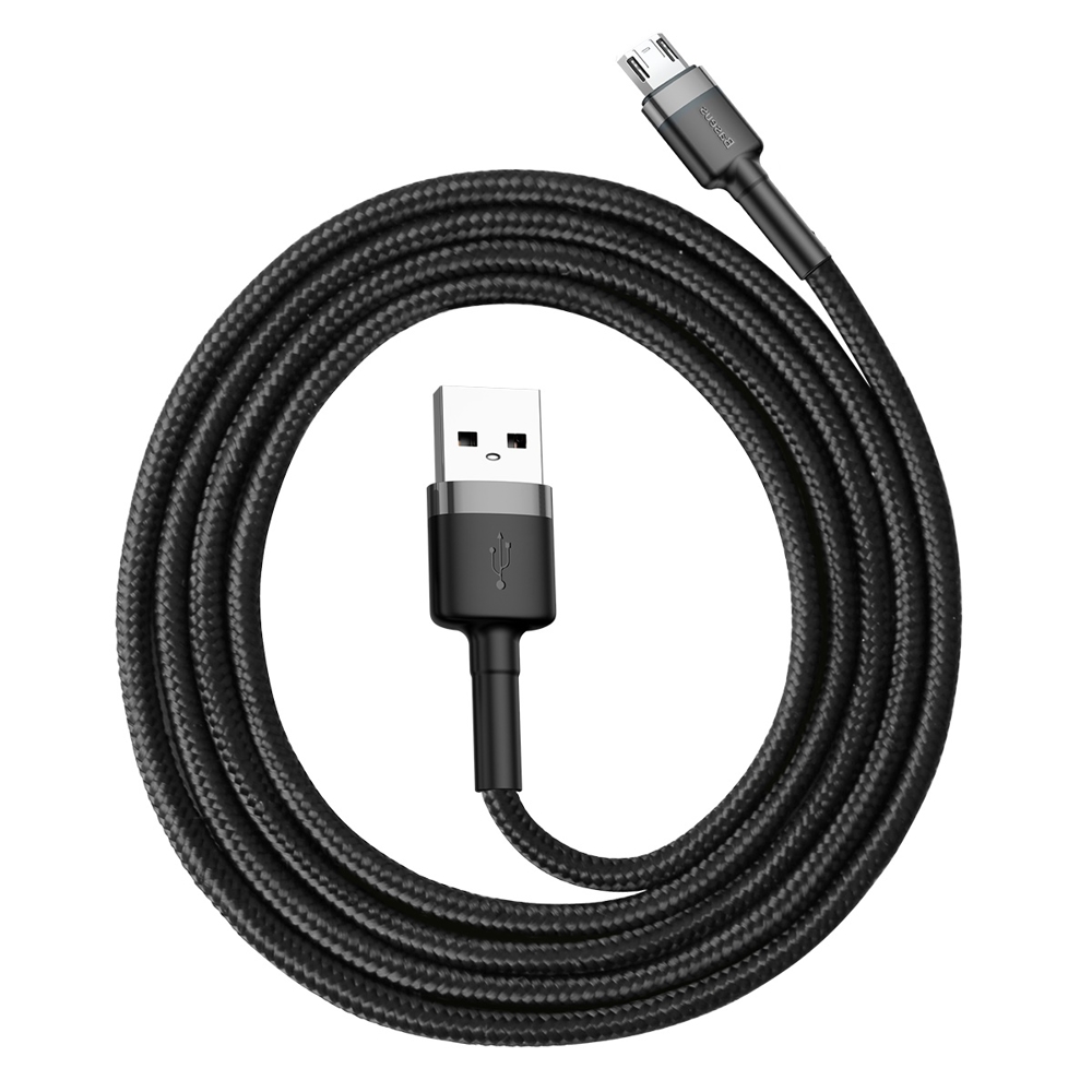 BASEUS BASEUS Cafule USB-A till microUSB Kabel QC3.0 2.4A 1M svart-grå