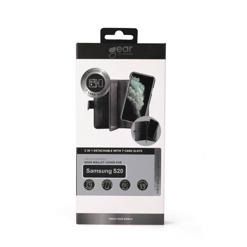 GEAR GEAR Mobilfodral Svart 7 Kortfack Samsung S20 2in1 Magnetskal