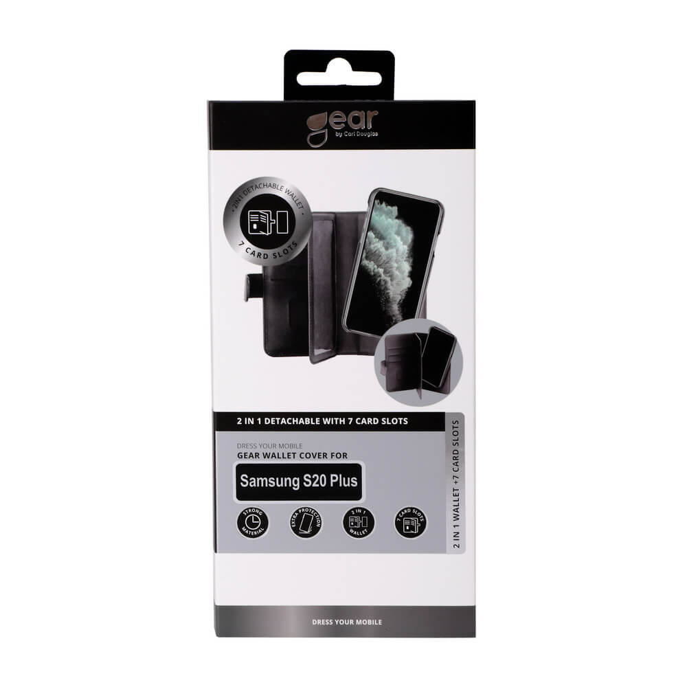 GEAR GEAR Mobilfodral Svart 7 Kortfack Samsung S20 Plus 2in1 Magnetskal