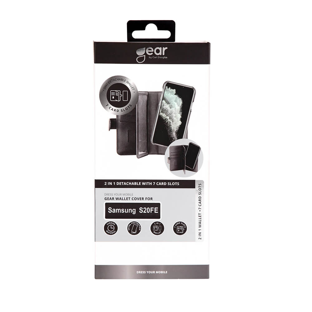 GEAR GEAR Mobilfodral Svart 7 Kortfack Samsung S20FE 2in1 Magnetskal