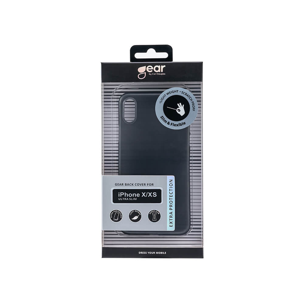 GEAR GEAR Mobilskal Ultraslim Svart Semitransparent iPhone X/Xs