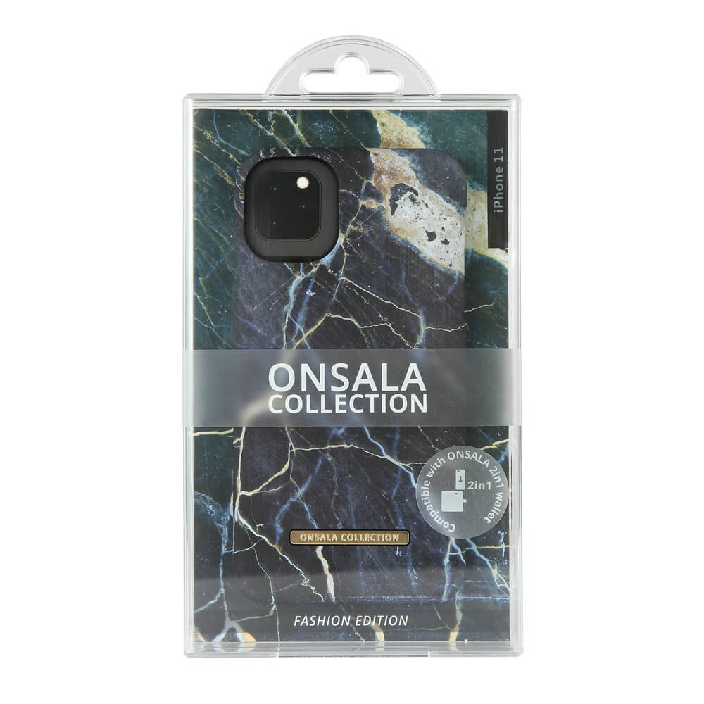 Onsala ONSALA Mobilskal Soft Black Galaxy Marble iPhone 11