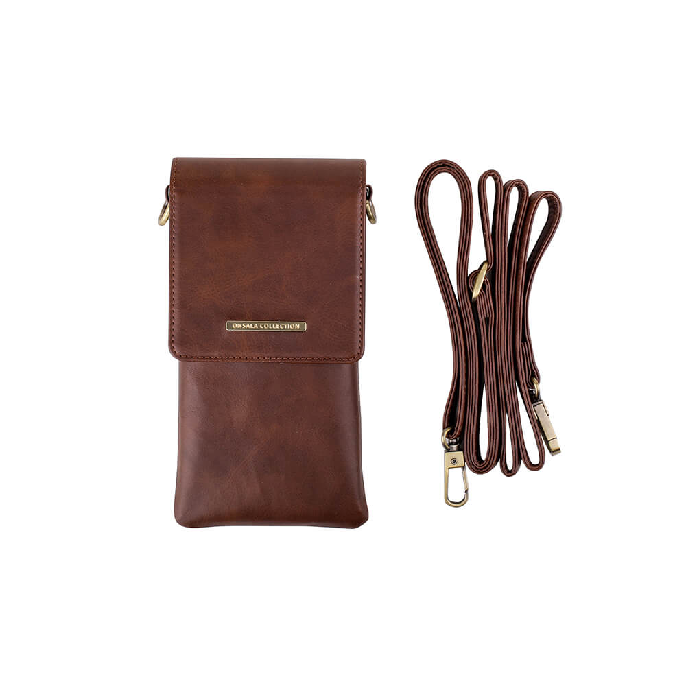 Onsala Collection ONSALA Mobilväska med Halsrem Brun Universal 6.7