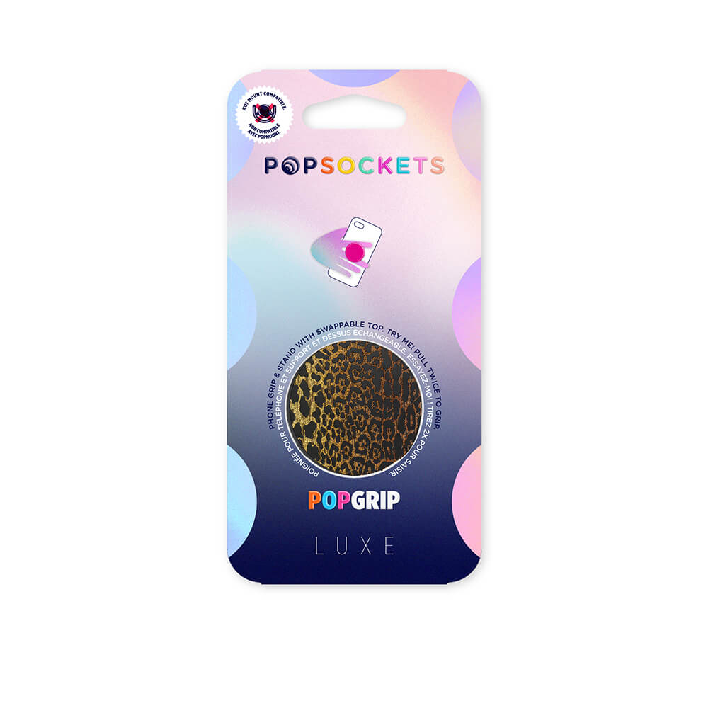 PopSockets POPSOCKETS Embossed Metal Leopard Avtagbart Grip