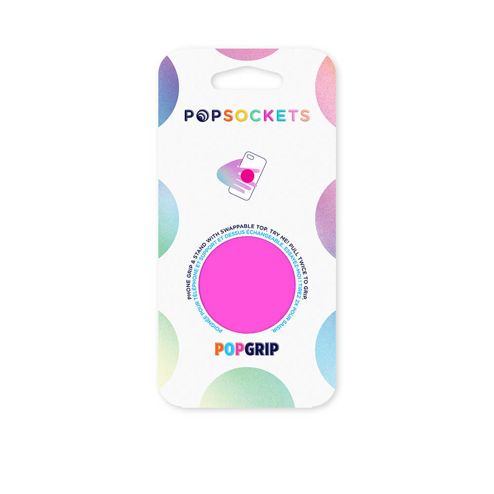 PopSockets POPSOCKETS Neon Day Glo Pink Avtagbart Grip med Ställfunktion