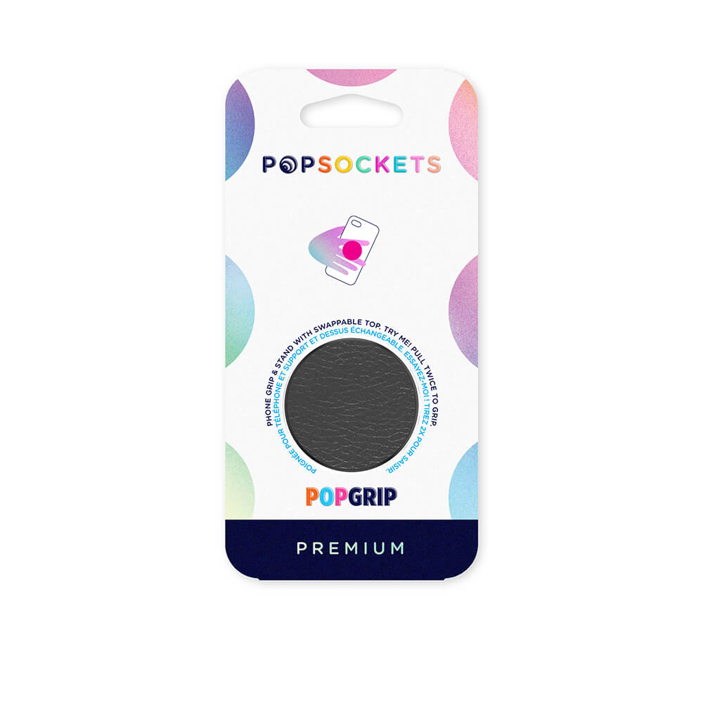 PopSockets POPSOCKETS Pebbled Vegan Leather Black Avtagbart Grip