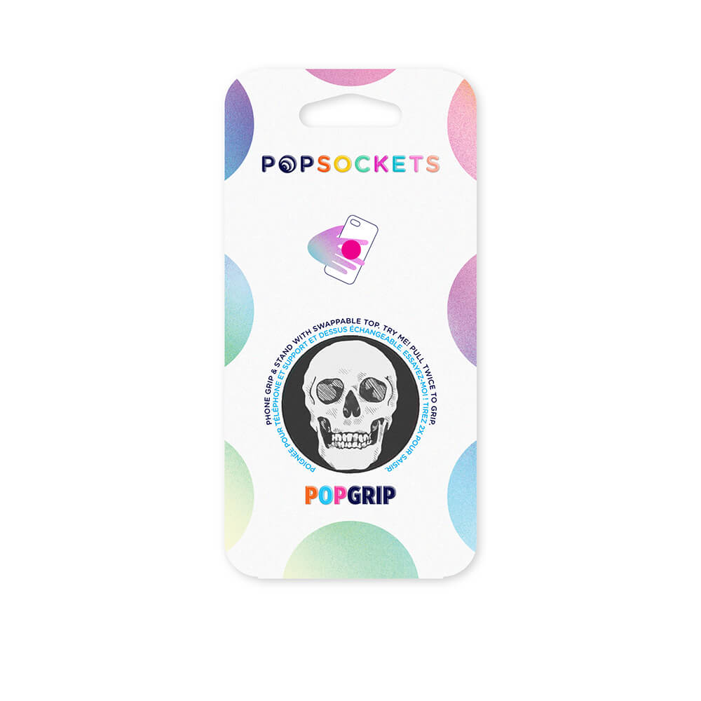 PopSockets POPSOCKETS Shaky Bones White Avtagbart Grip med Ställfunktion