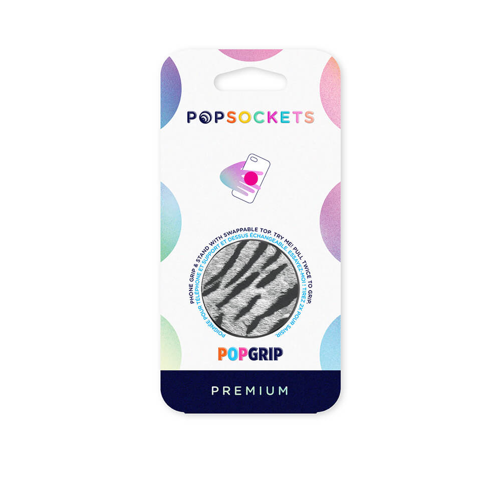 PopSockets POPSOCKETS Vegan Leather Zebra Avtagbart Grip