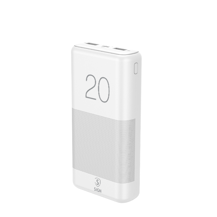 SiGN SiGN Extremt Kraftfull QC Powerbank 20000 mAh 21A - Vit