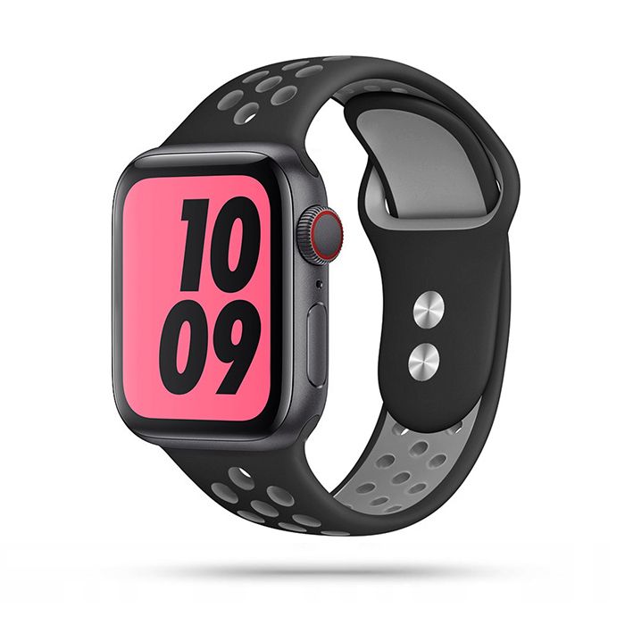Tech-Protect Tech-Protect Softband Apple Watch 4/5/6/7/8/SE/Ultra (42/44/45/49mm) Svart/Grå