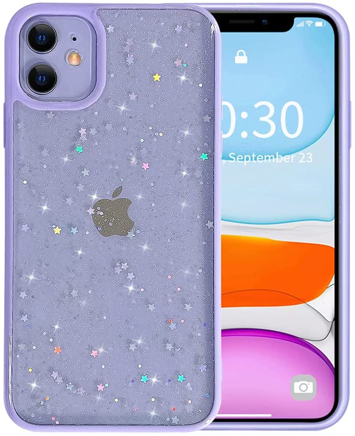 A-One Brand Bling Star Glitter Skal till iPhone 12 & 12 Pro - Lila