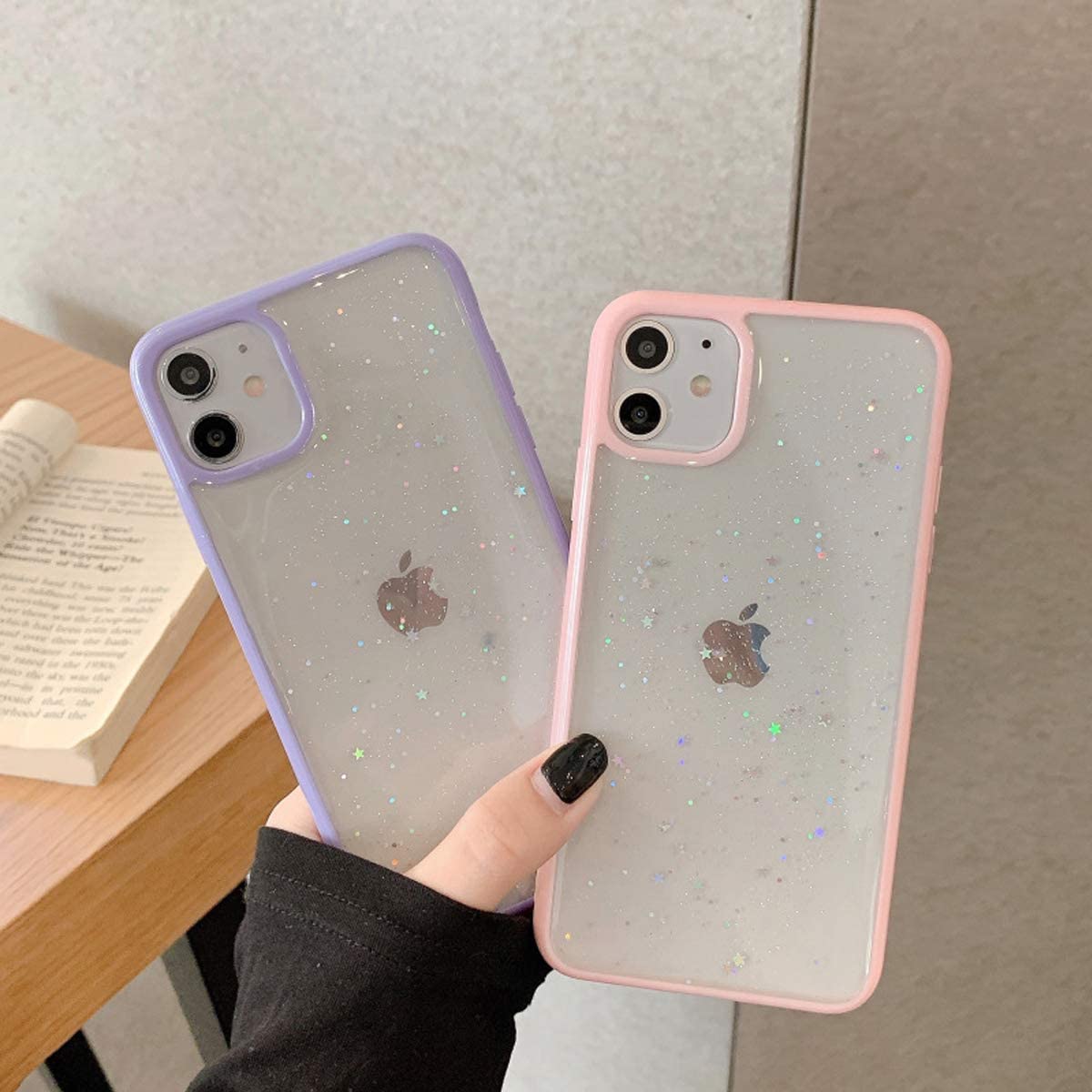 A-One Brand Bling Star Glitter Skal till iPhone 12 & 12 Pro - Lila