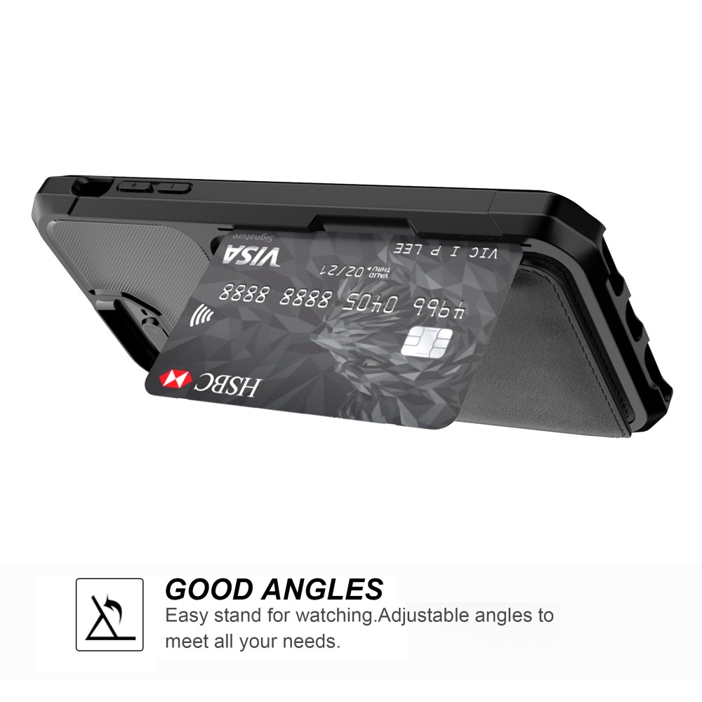 OEM Kickstand Läder Coated Mobilskal iPhone 8 Plus - Svart