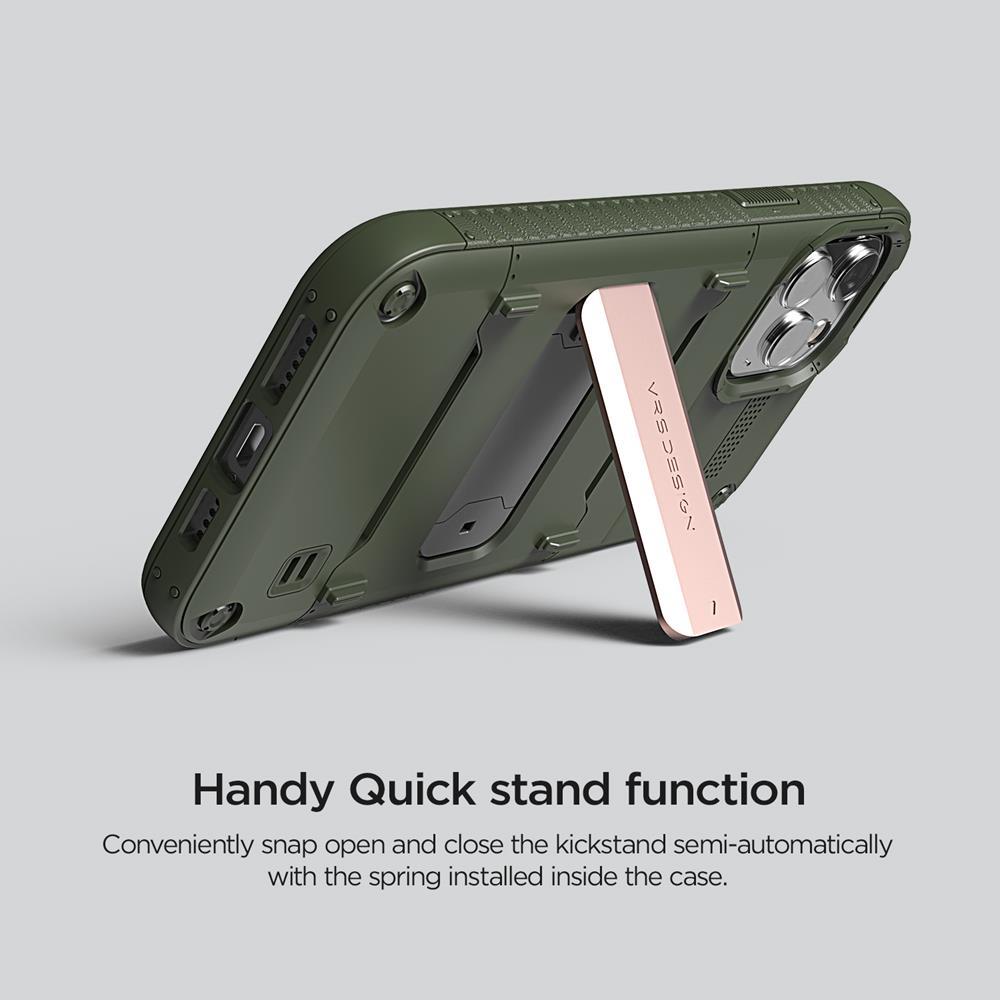 VERUS VRS DESIGN Damda QuickStand Skal iPhone 12 & 12 Pro - Green Bronze