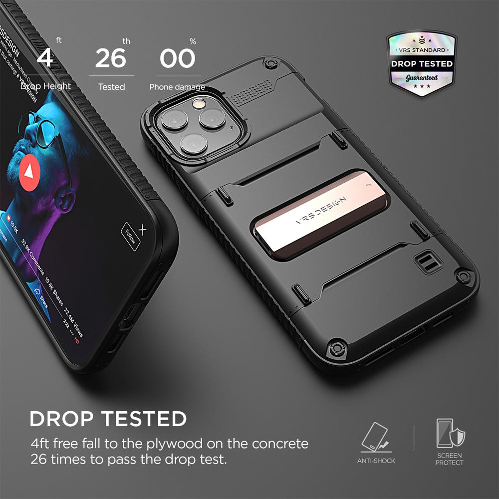 VERUS VRS DESIGN Damda QuickStand Skal iPhone 12 Mini - Bronze Svart