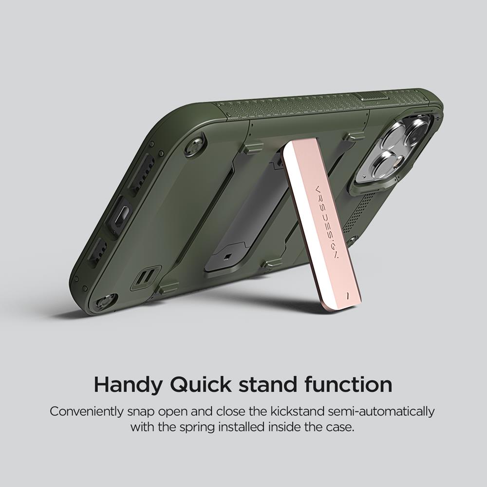 VERUS VRS DESIGN Damda QuickStand Skal iPhone 12 Mini - Bronze Grön