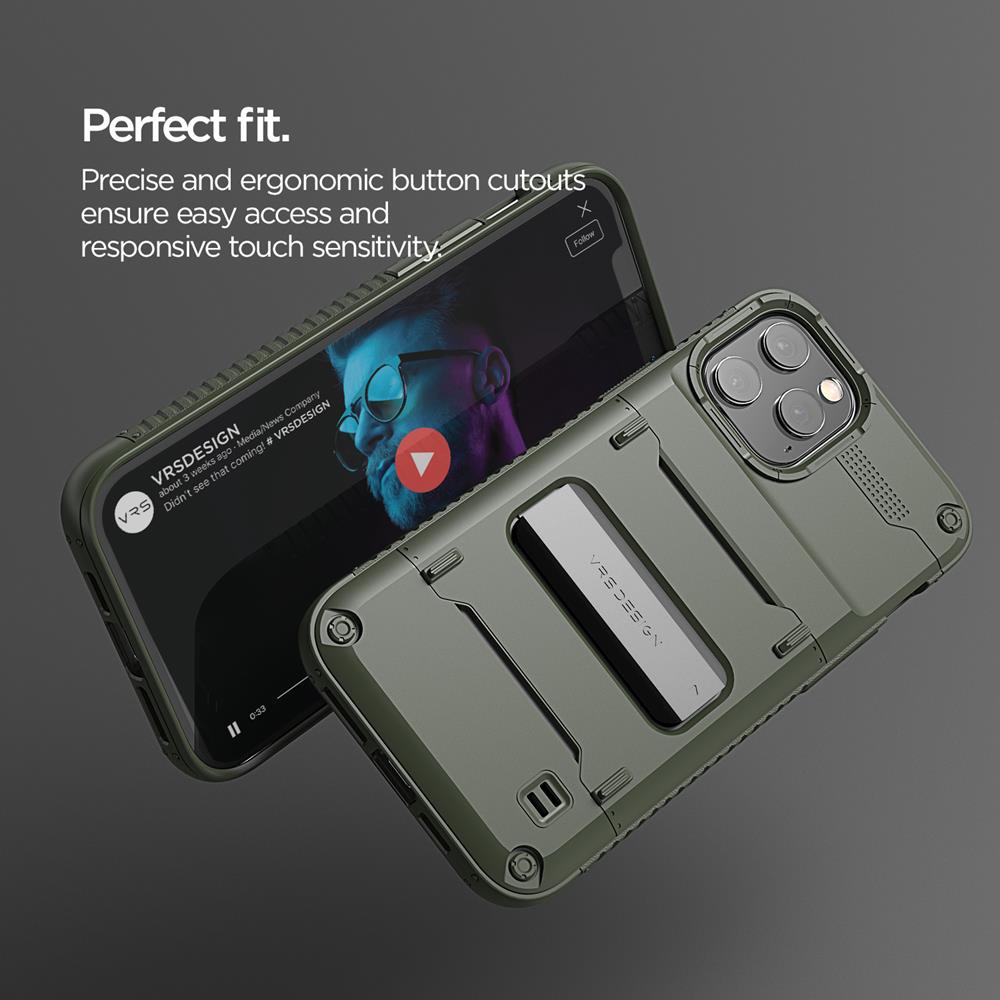 VERUS VRS DESIGN Damda QuickStand Skal iPhone 12 Mini - Grön