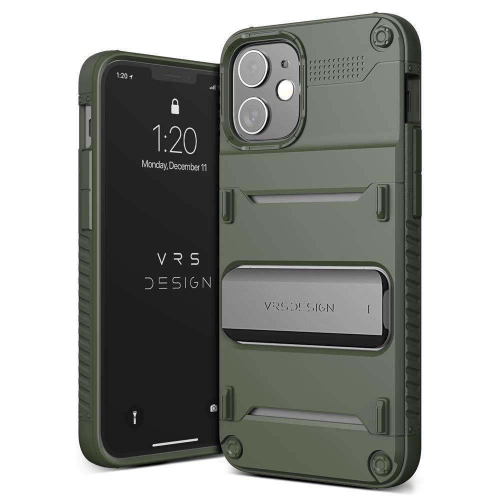 VERUS VRS DESIGN Damda QuickStand Skal iPhone 12 Mini - Grön