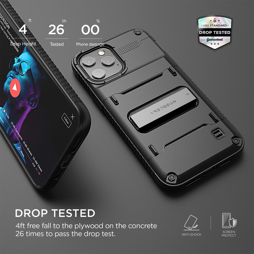 VERUS VRS DESIGN Damda QuickStand iPhone 12 Pro Max Skal - Svart