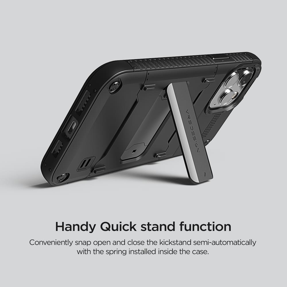VERUS VRS DESIGN Damda QuickStand iPhone 12 Pro Max Skal - Svart