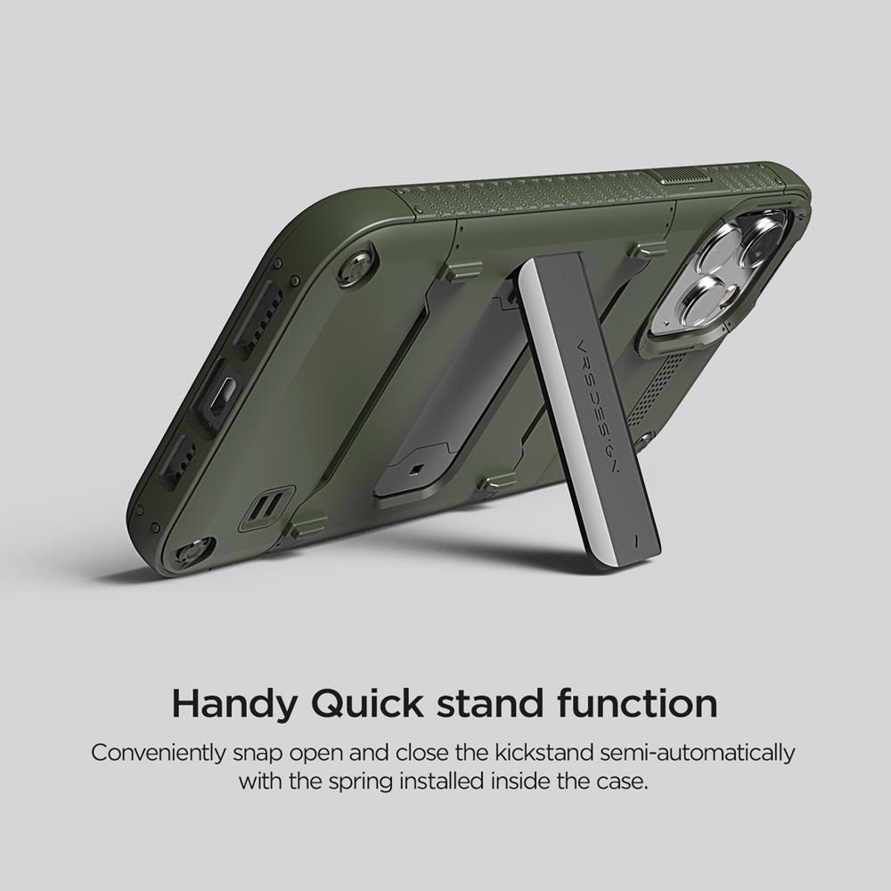 VERUS VRS DESIGN Damda QuickStand iPhone 12 Pro Max Skal - Grön
