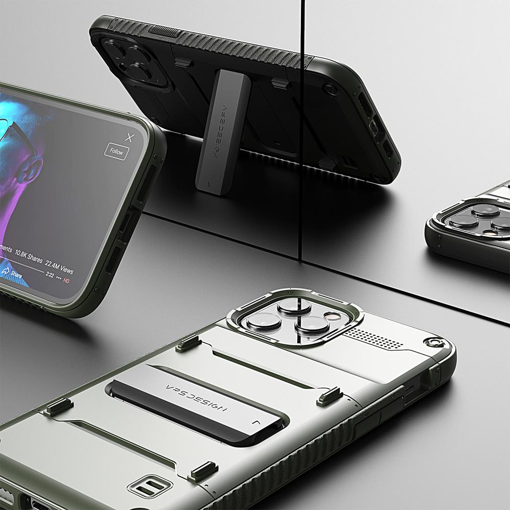 VERUS VRS DESIGN Damda QuickStand iPhone 12 Pro Max Skal - Grön