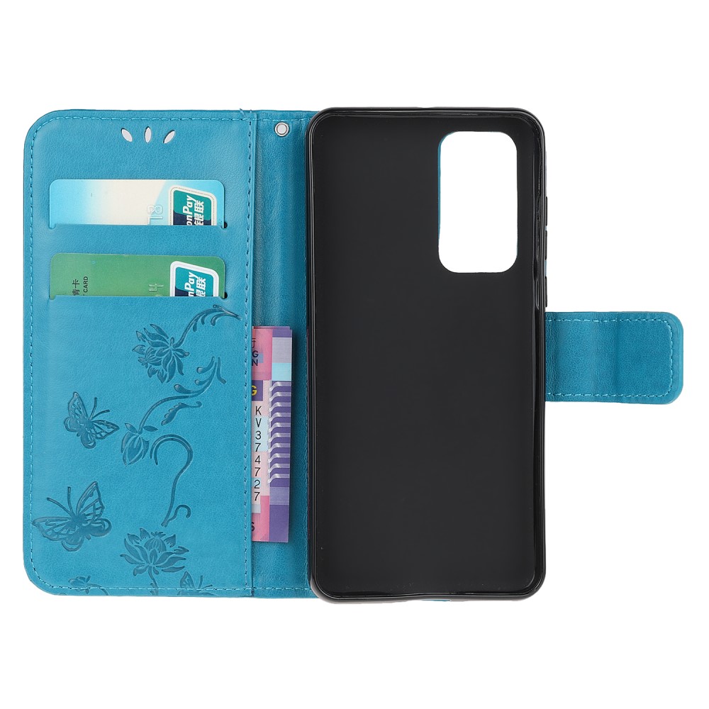 OEM Butterfly Plånboksfodral till Huawei P40 - Blå