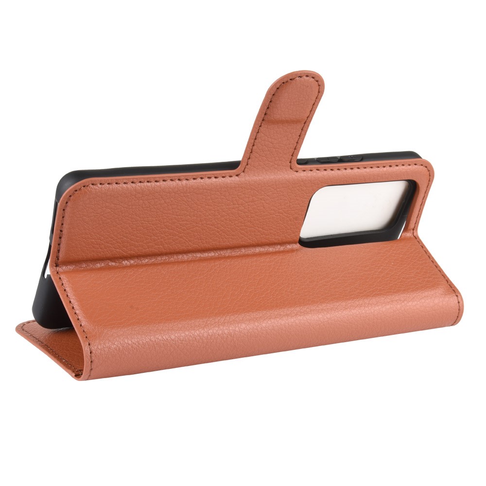 OEM Litchi Plånboksfodral till Huawei P40 - Brun