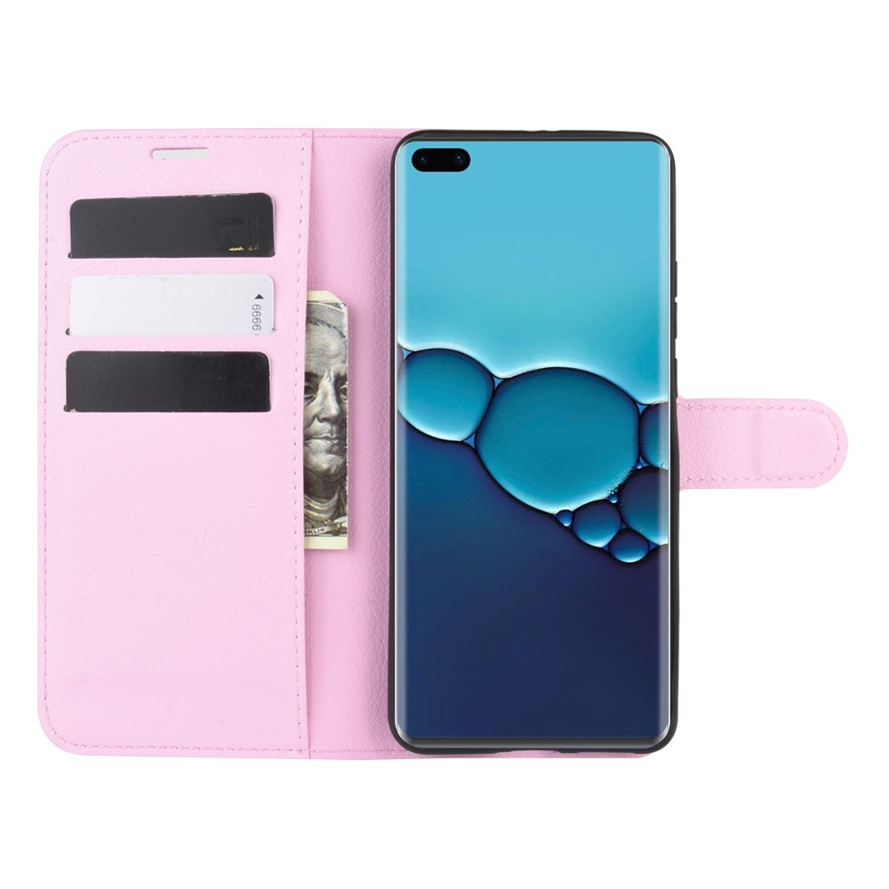 OEM Litchi Plånboksfodral till Huawei P40 - Rosa