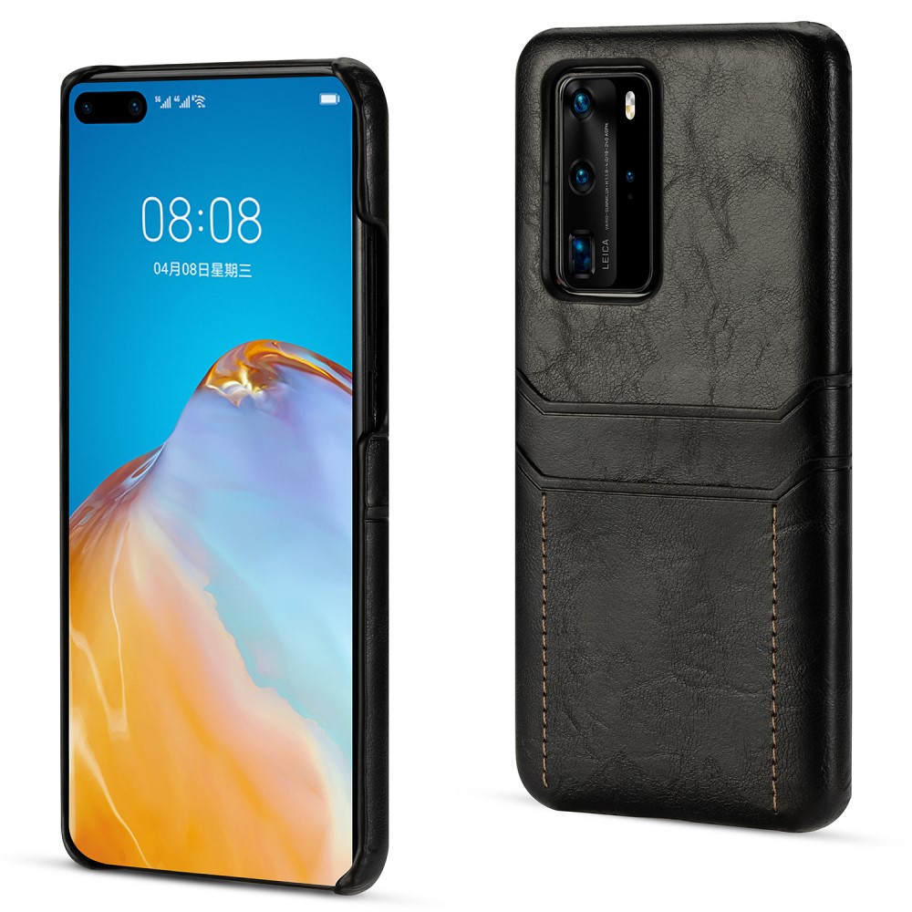 OEM Skal med kortplatser till Huawei P40 - Svart
