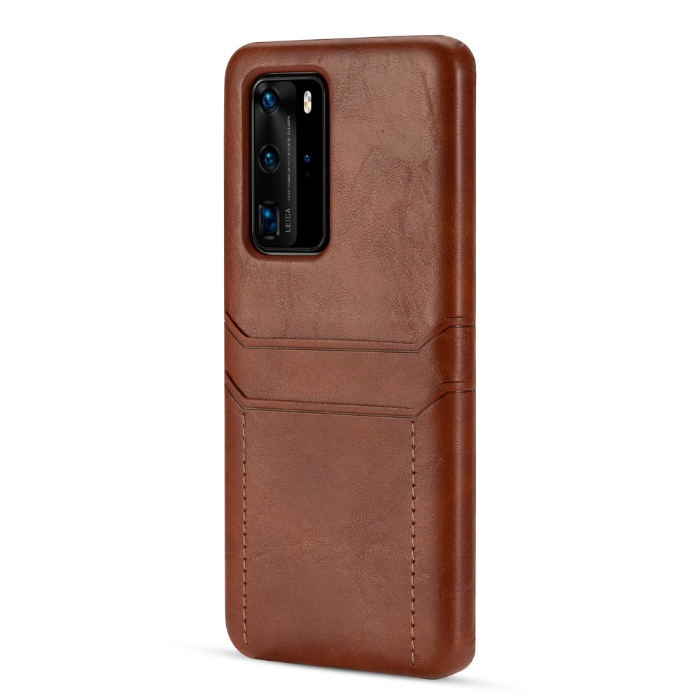 OEM Skal med kortplatser till Huawei P40 - Brun