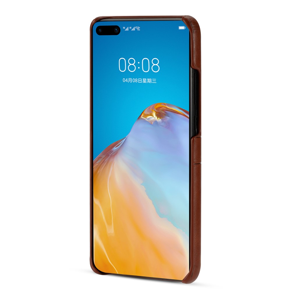 OEM Skal med kortplatser till Huawei P40 - Brun