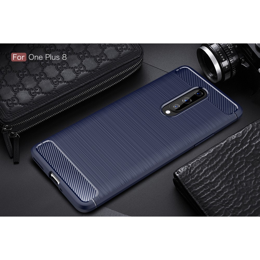 OEM Carbon Fibre Skal OnePlus 8 - Blå